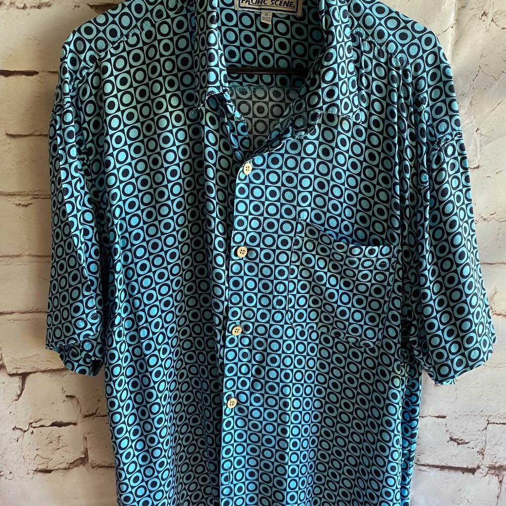 Men's Pacific Scene Short Sleeve Shirt - Size XL